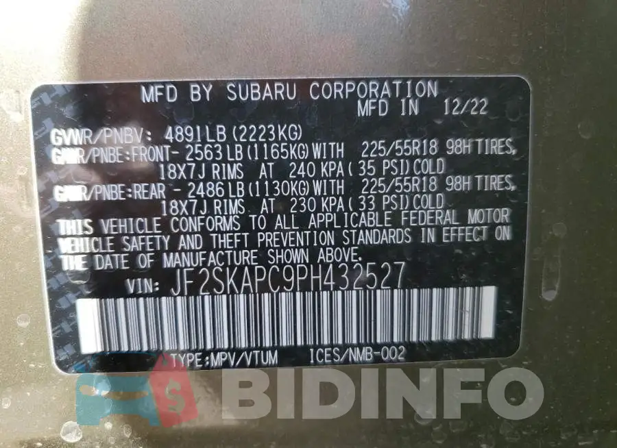 JF2SKAPC9PH432527 Photo# 13