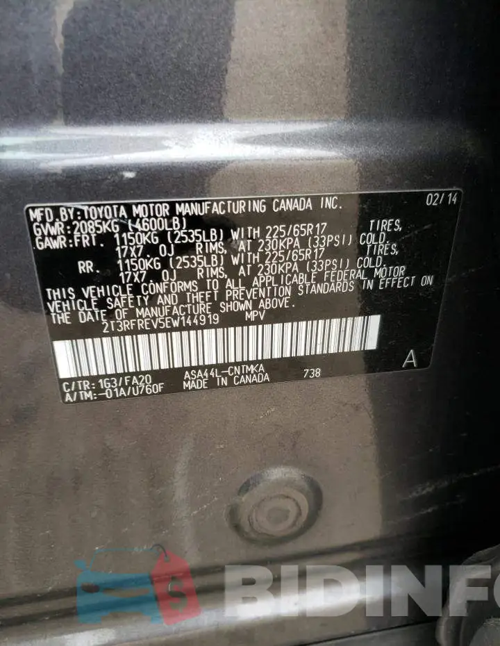2T3RFREV5EW144919 Photo# 12