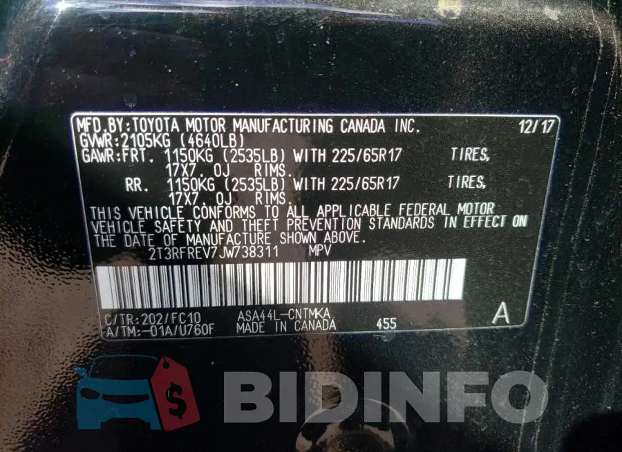2T3RFREV7JW738311 Photo# 13