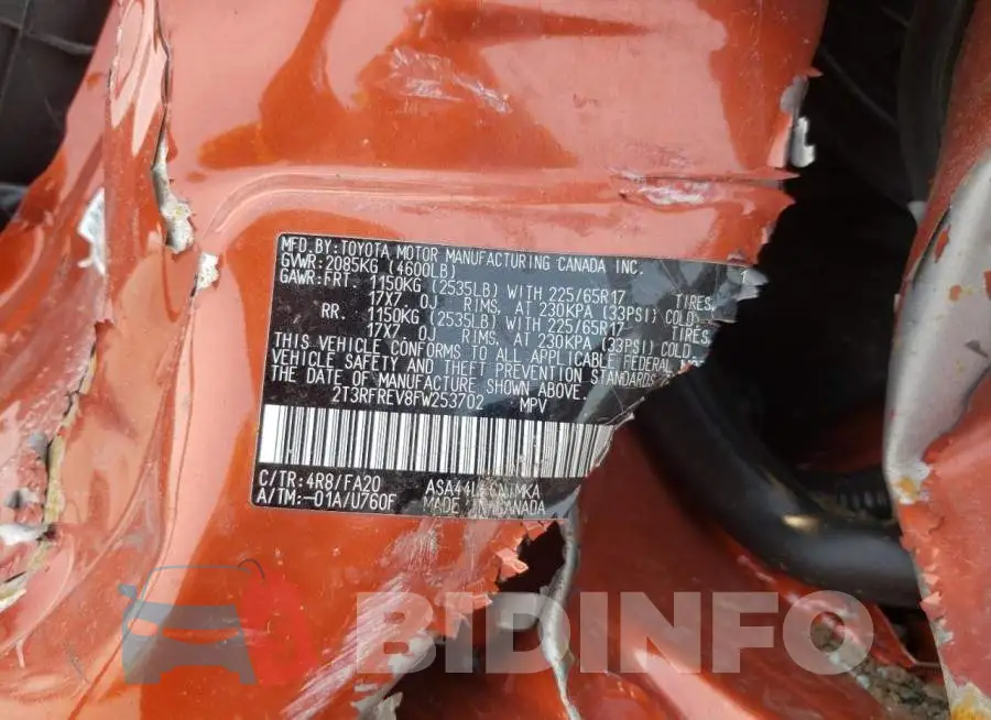 2T3RFREV8FW253702 Photo# 13