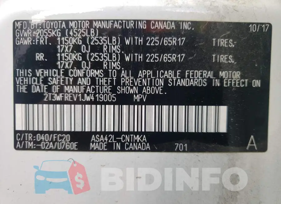 2T3WFREV1JW419005 Photo# 13