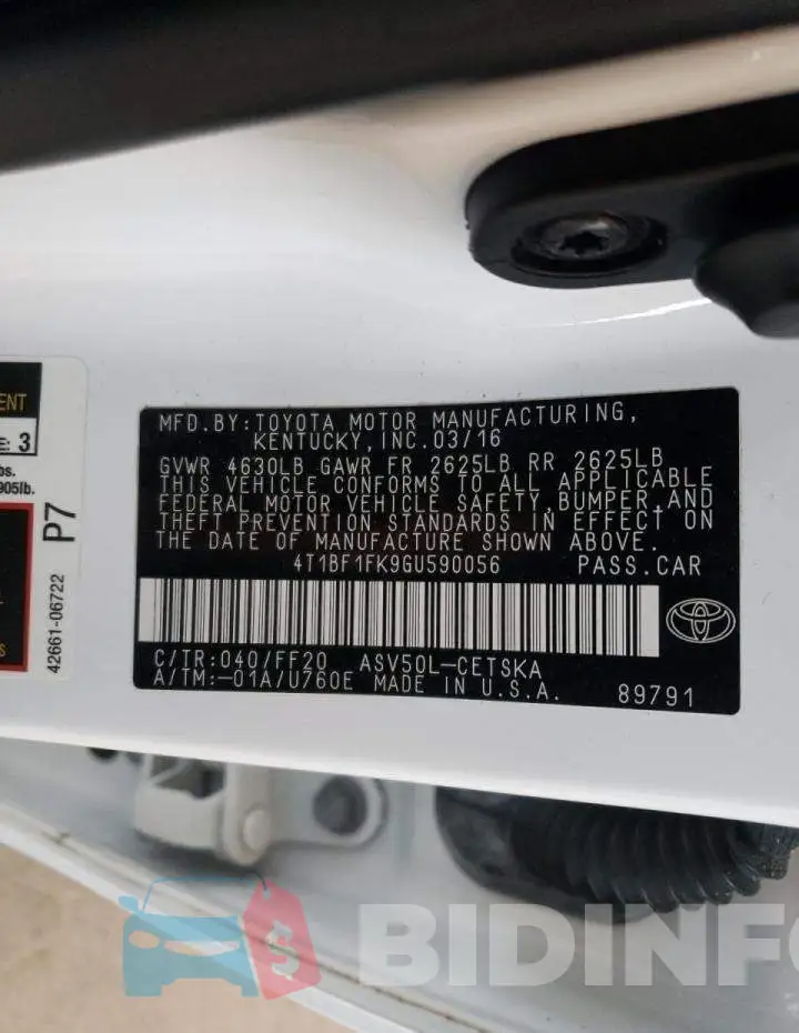 4T1BF1FK9GU590056 Photo# 12
