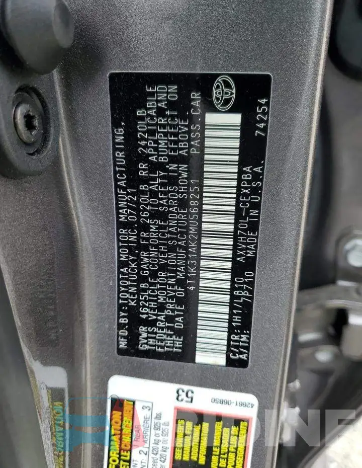 4T1K31AK2MU568251 Photo# 12