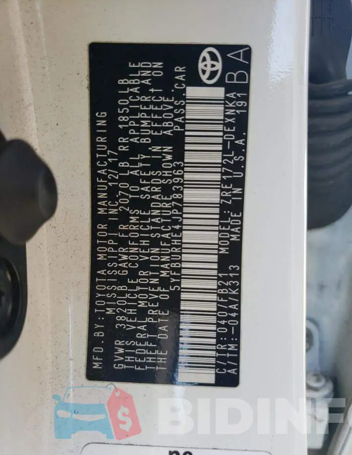5YFBURHE4JP783963 Photo# 13