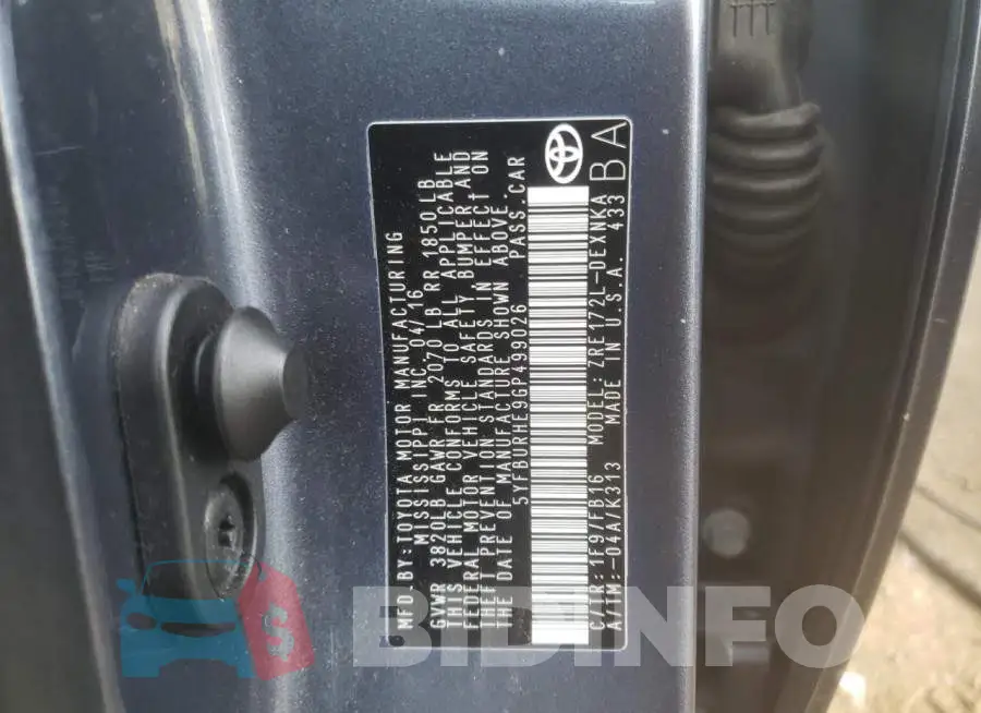 5YFBURHE9GP499026 Photo# 12
