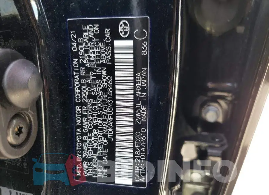JTDKAMFU3M3148462 Photo# 13