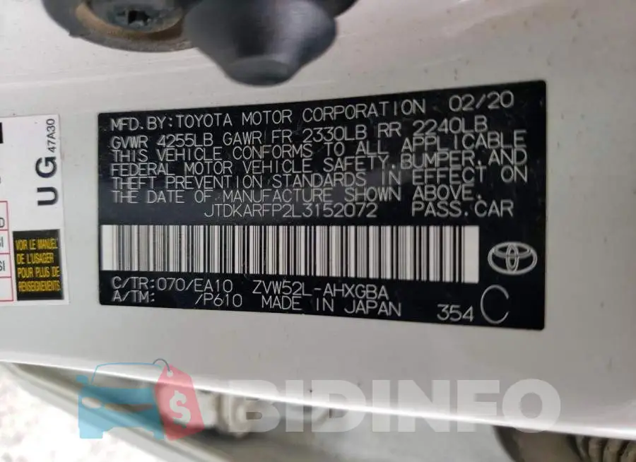 JTDKARFP2L3152072 Photo# 13
