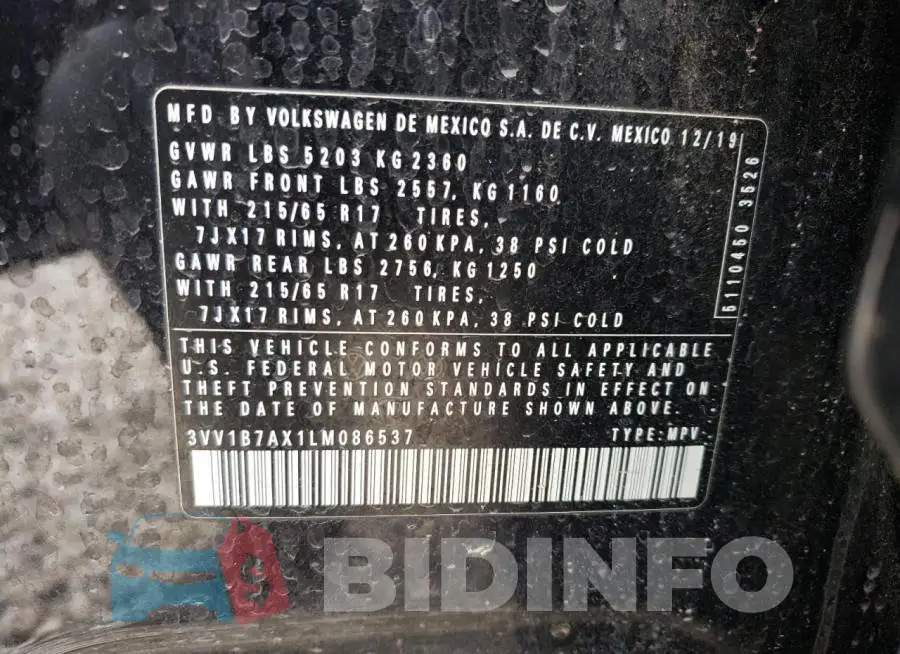 3VV1B7AX1LM086537 Photo# 13
