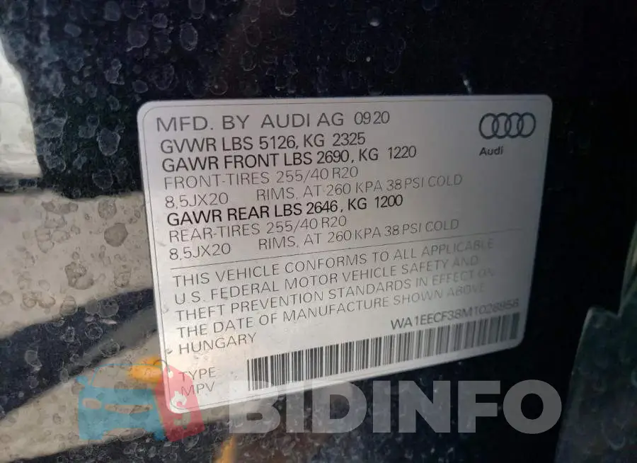 WA1EECF38M1028956 Photo# 12