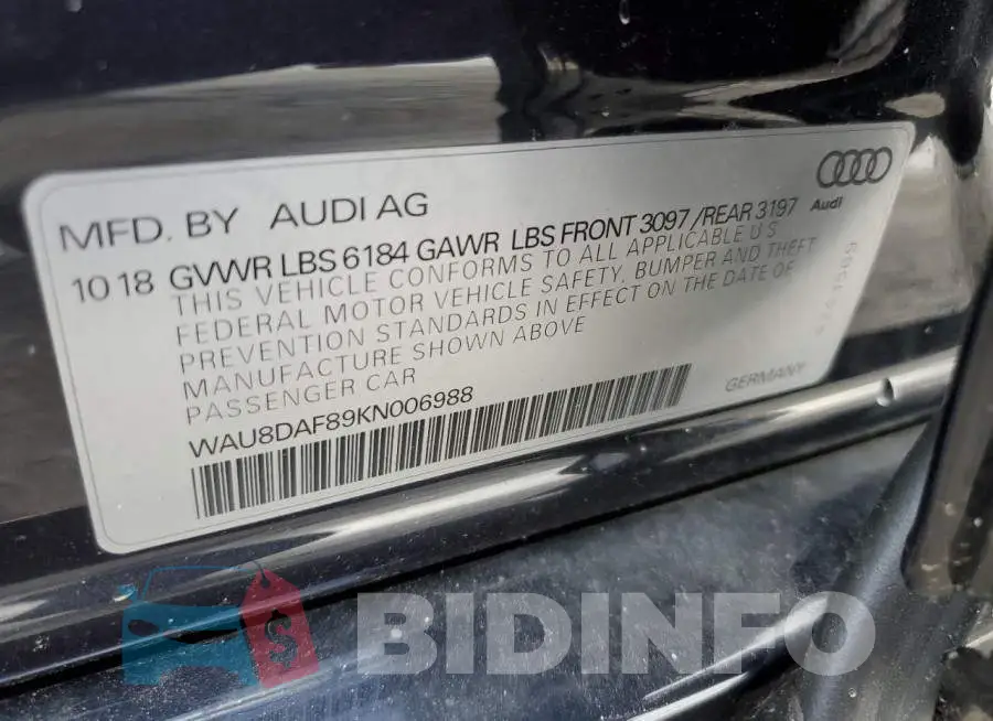 WAU8DAF89KN006988 Photo# 13