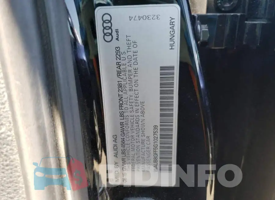 WAUB8GFF5G1027539 Photo# 12