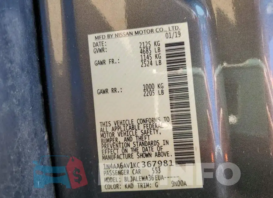 1N4AA6AV1KC367981 Photo# 12