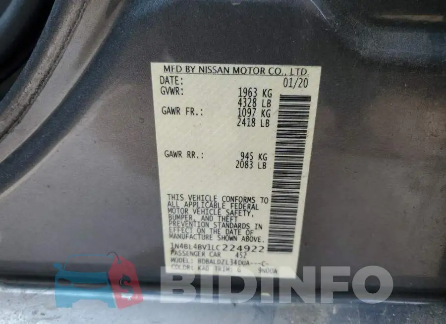 1N4BL4BV1LC224922 Photo# 13