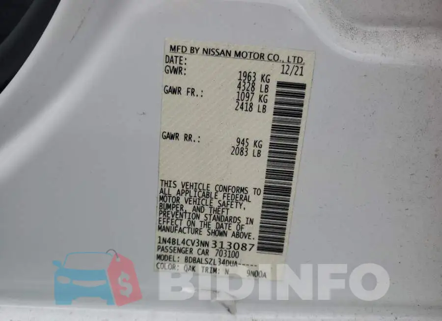 1N4BL4CV3NN313087 Photo# 13
