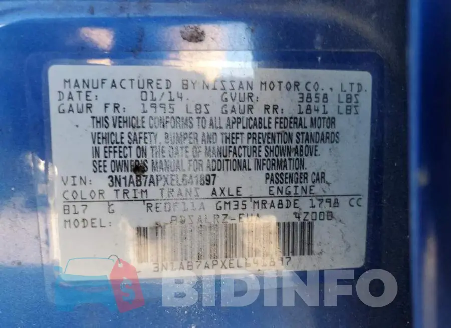 3N1AB7APXEL641897 Photo# 13