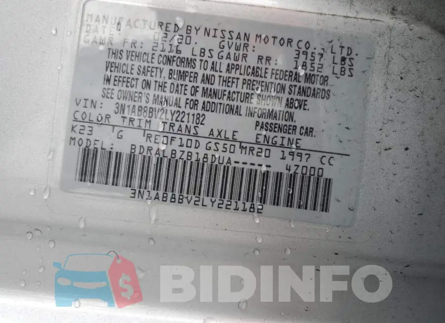 3N1AB8BV2LY221182 Photo# 13