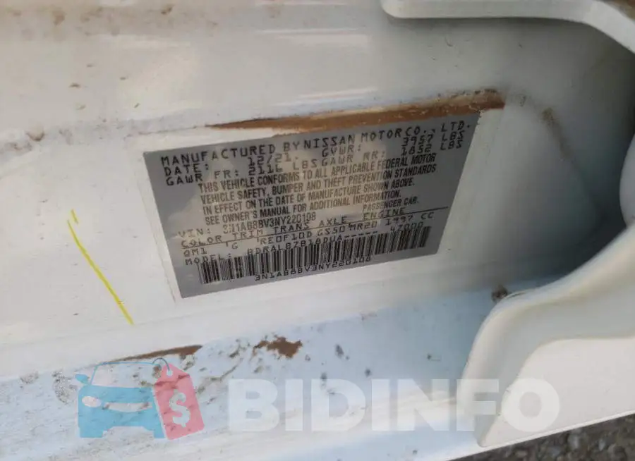 3N1AB8BV3NY220108 Photo# 10