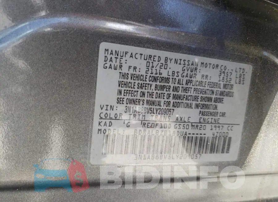 3N1AB8BV5LY209057 Photo# 12