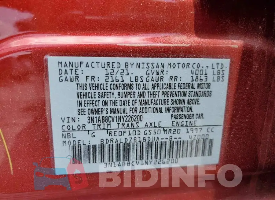 3N1AB8CV1NY226200 Photo# 12