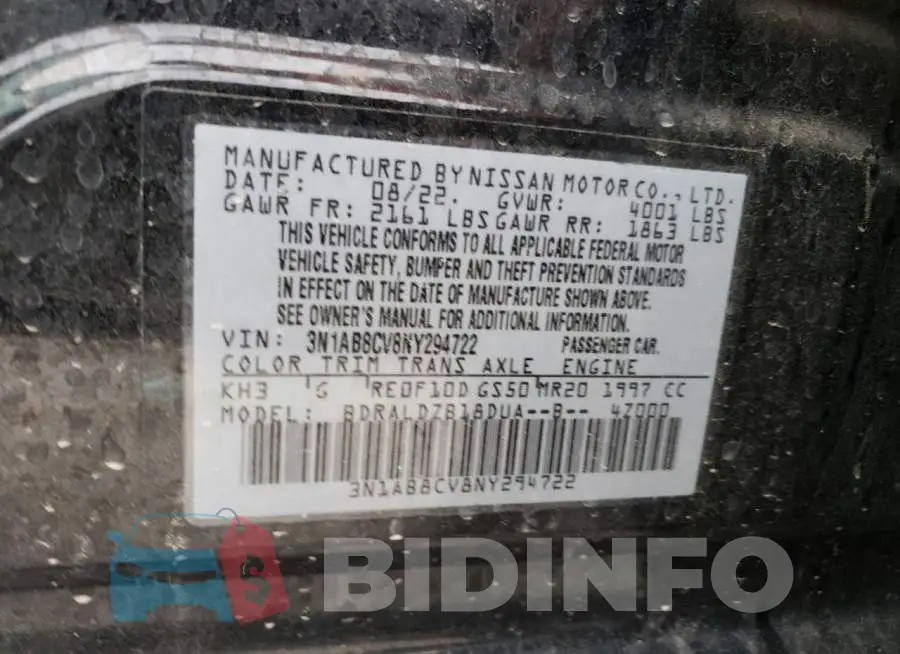 3N1AB8CV8NY294722 Photo# 12
