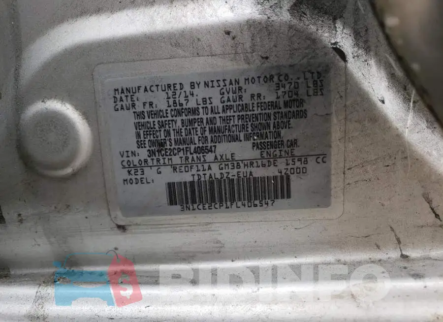 3N1CE2CP1FL406547 Photo# 12