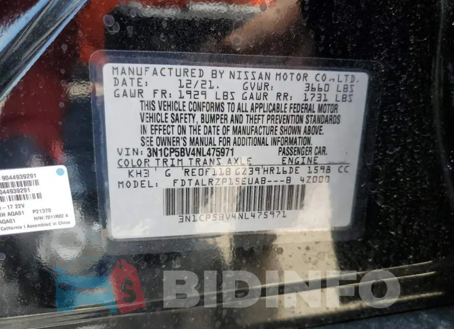 3N1CP5BV4NL475971 Photo# 13