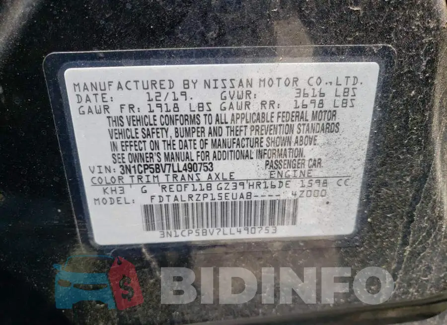 3N1CP5BV7LL490753 Photo# 13