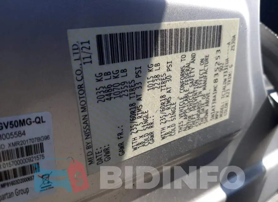5N1AT3BA1MC835253 Photo# 12