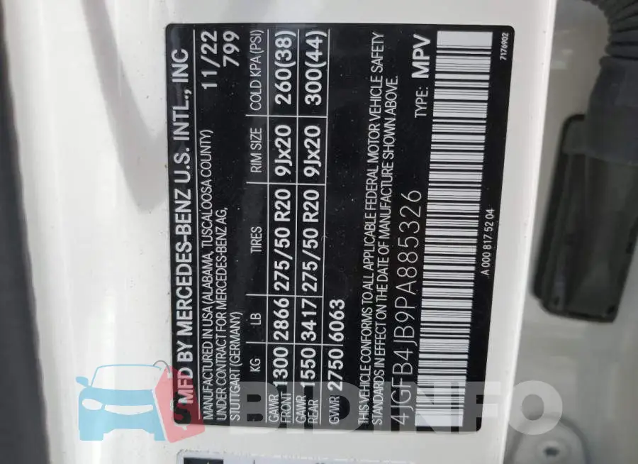 4JGFB4JB9PA885326 Photo# 13