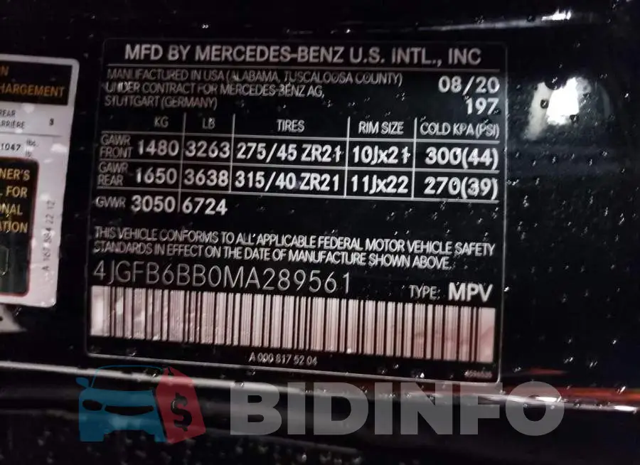 4JGFB6BB0MA289561 Photo# 13