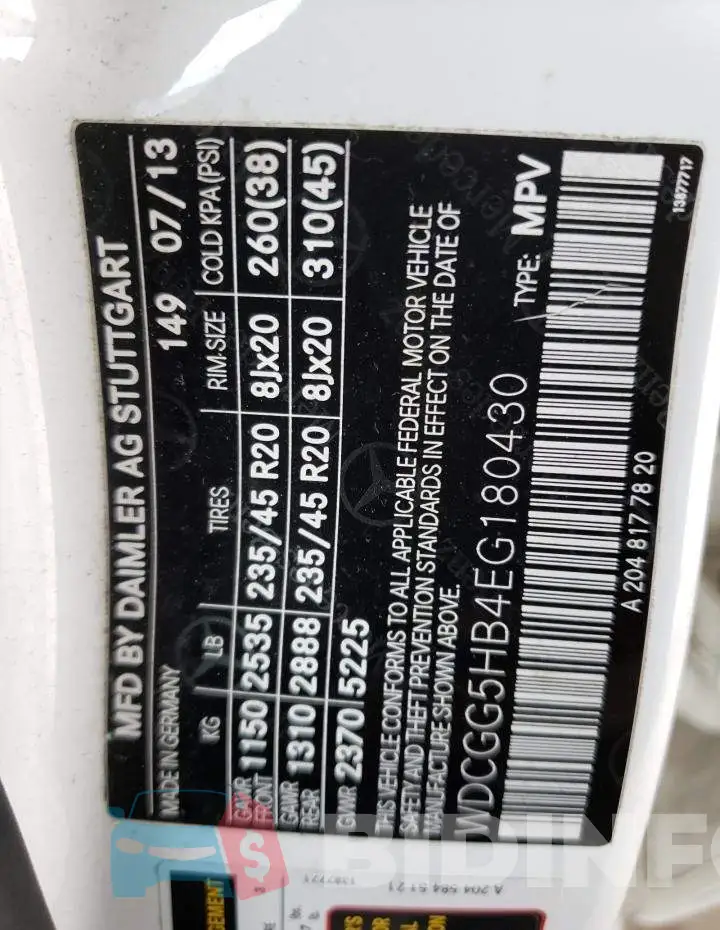 WDCGG5HB4EG180430 Photo# 13