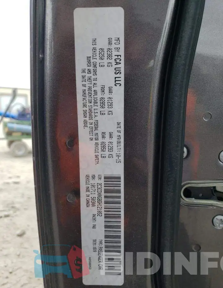 2C3CDXAG8GH121052 Photo# 12