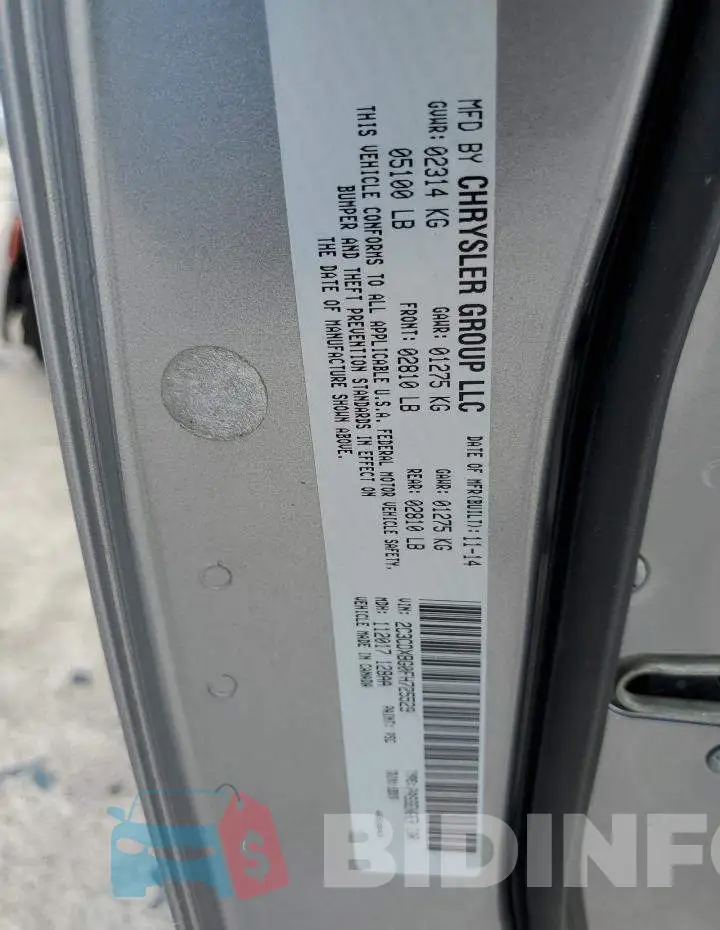 2C3CDXBG0FH725529 Photo# 12