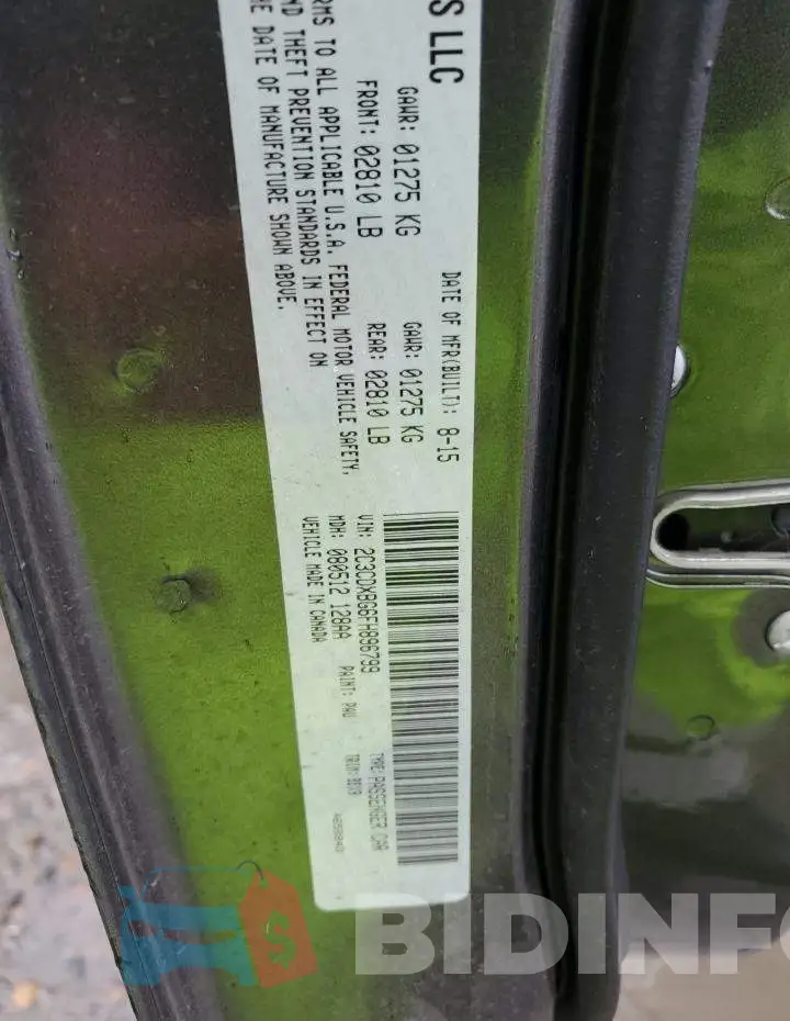 2C3CDXBG6FH896799 Photo# 12
