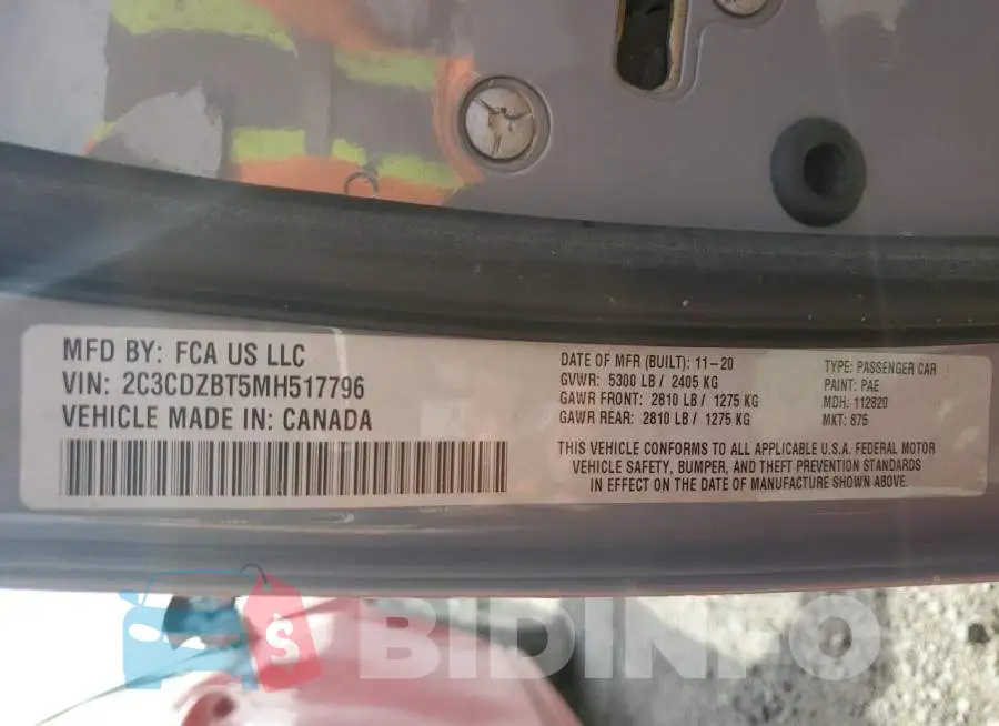 2C3CDZBT5MH517796 Photo# 12