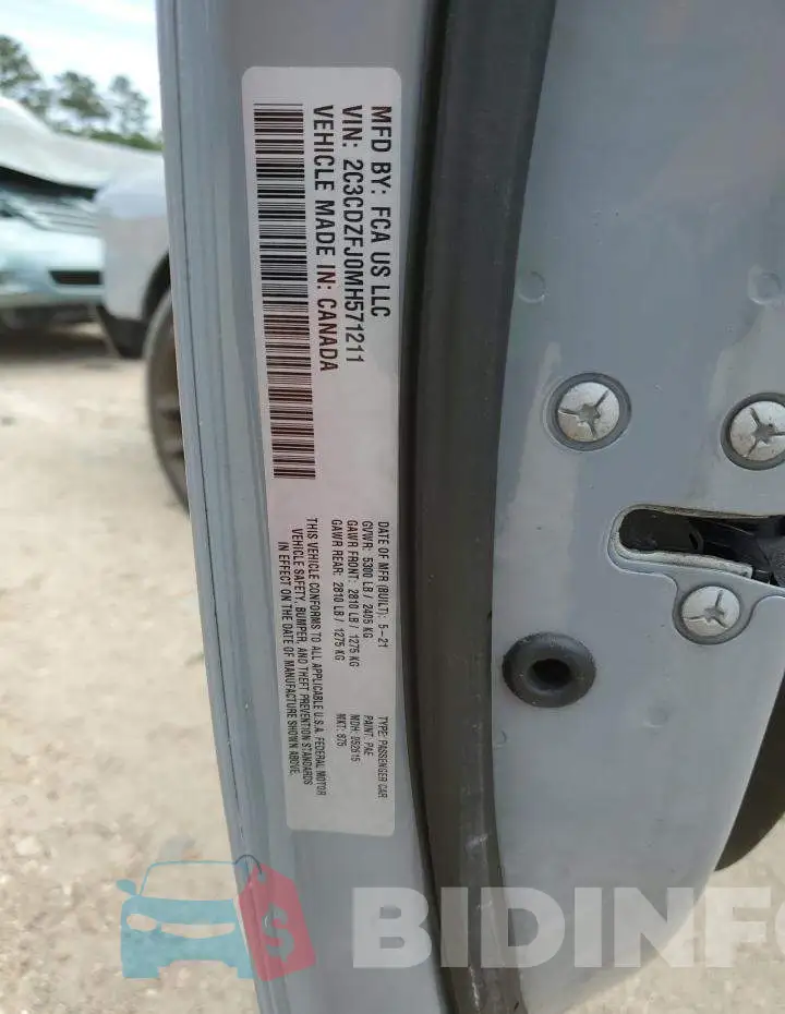 2C3CDZFJ0MH571211 Photo# 13