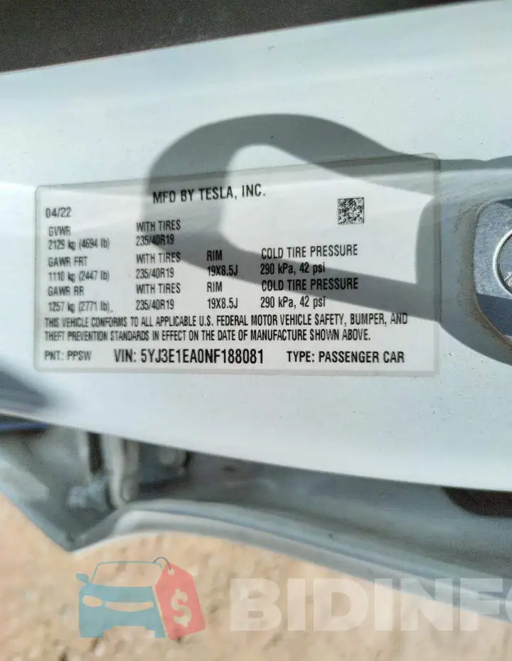 5YJ3E1EA0NF188081 Photo# 12