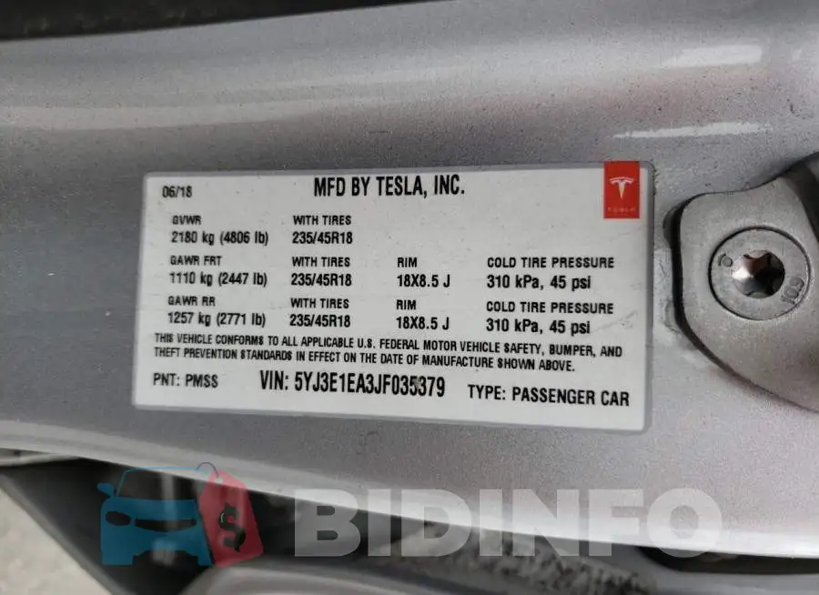 5YJ3E1EA3JF035379 Photo# 12