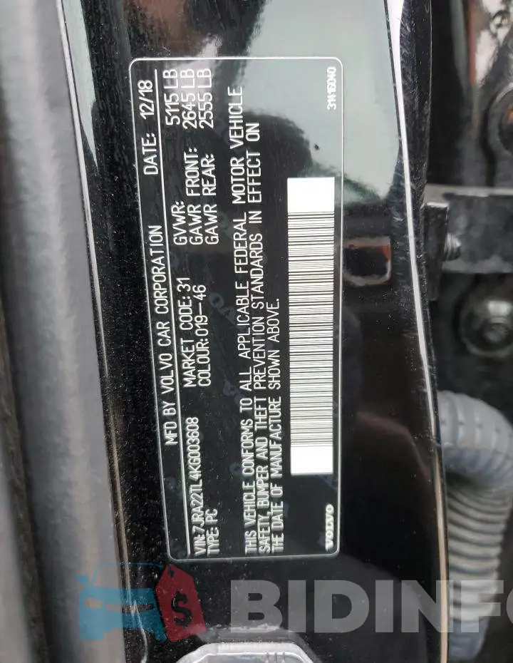7JRA22TL4KG003608 Photo# 12