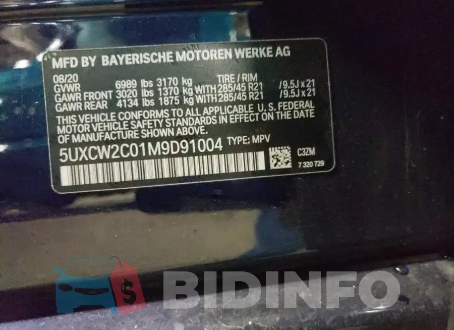5UXCW2C01M9D91004 Photo# 14