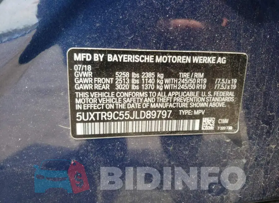 5UXTR9C55JLD89797 Photo# 13