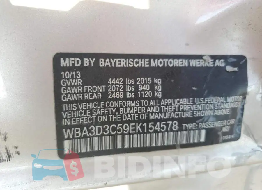 WBA3D3C59EK154578 Photo# 12