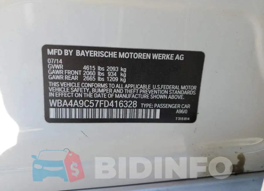 WBA4A9C57FD416328 Photo# 12