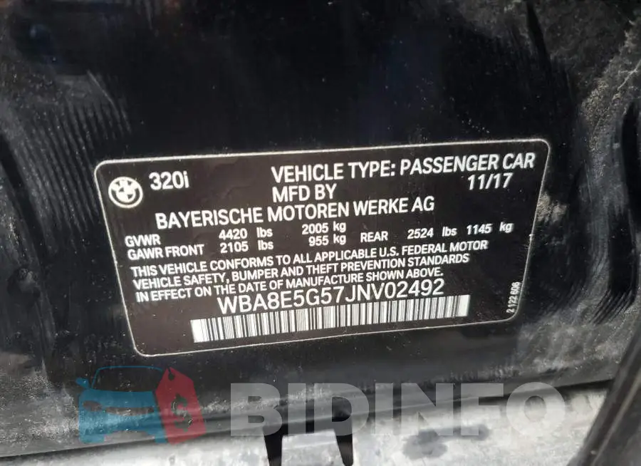 WBA8E5G57JNV02492 Photo# 13