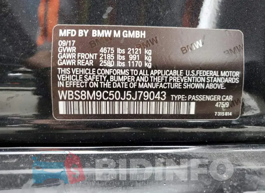 WBS8M9C50J5J79043 Photo# 12