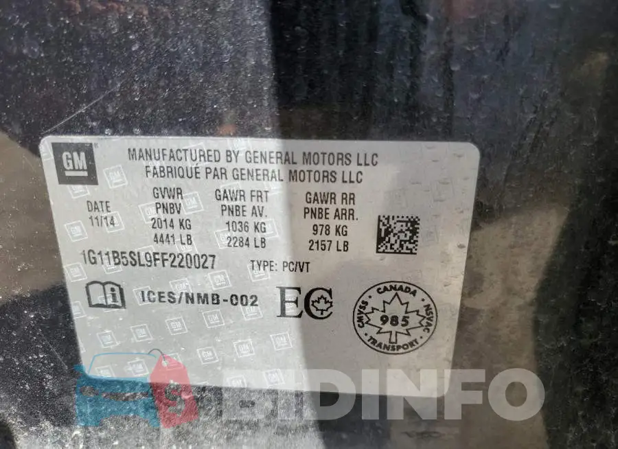 1G11B5SL9FF220027 Photo# 12