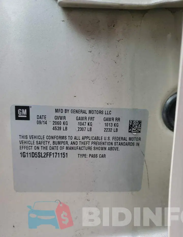 1G11D5SL2FF171151 Photo# 12