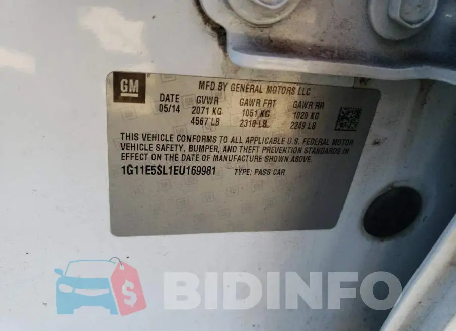 1G11E5SL1EU169981 Photo# 12