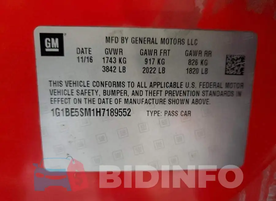 1G1BE5SM1H7189552 Photo# 12