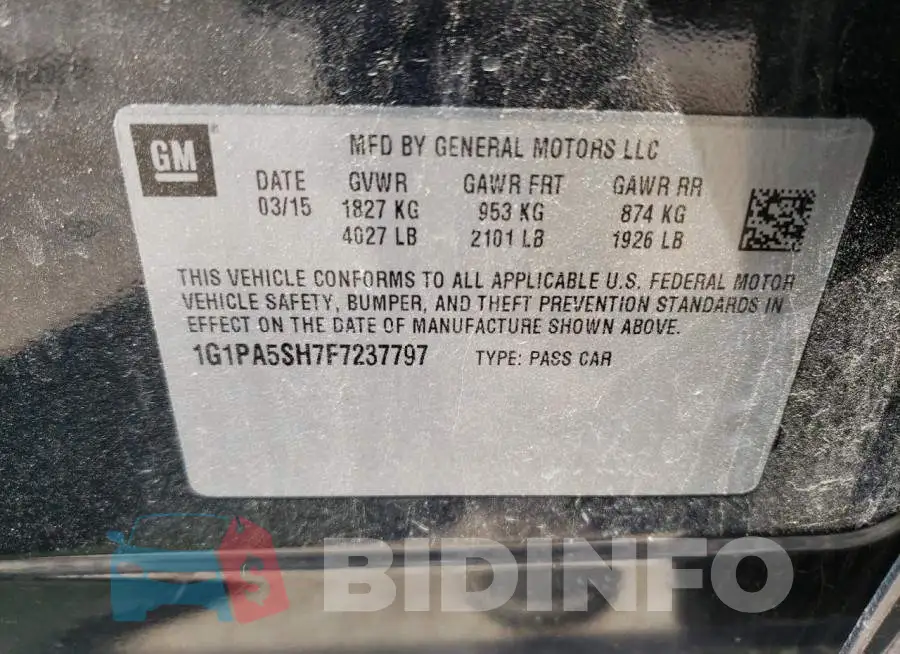 1G1PA5SH7F7237797 Photo# 12